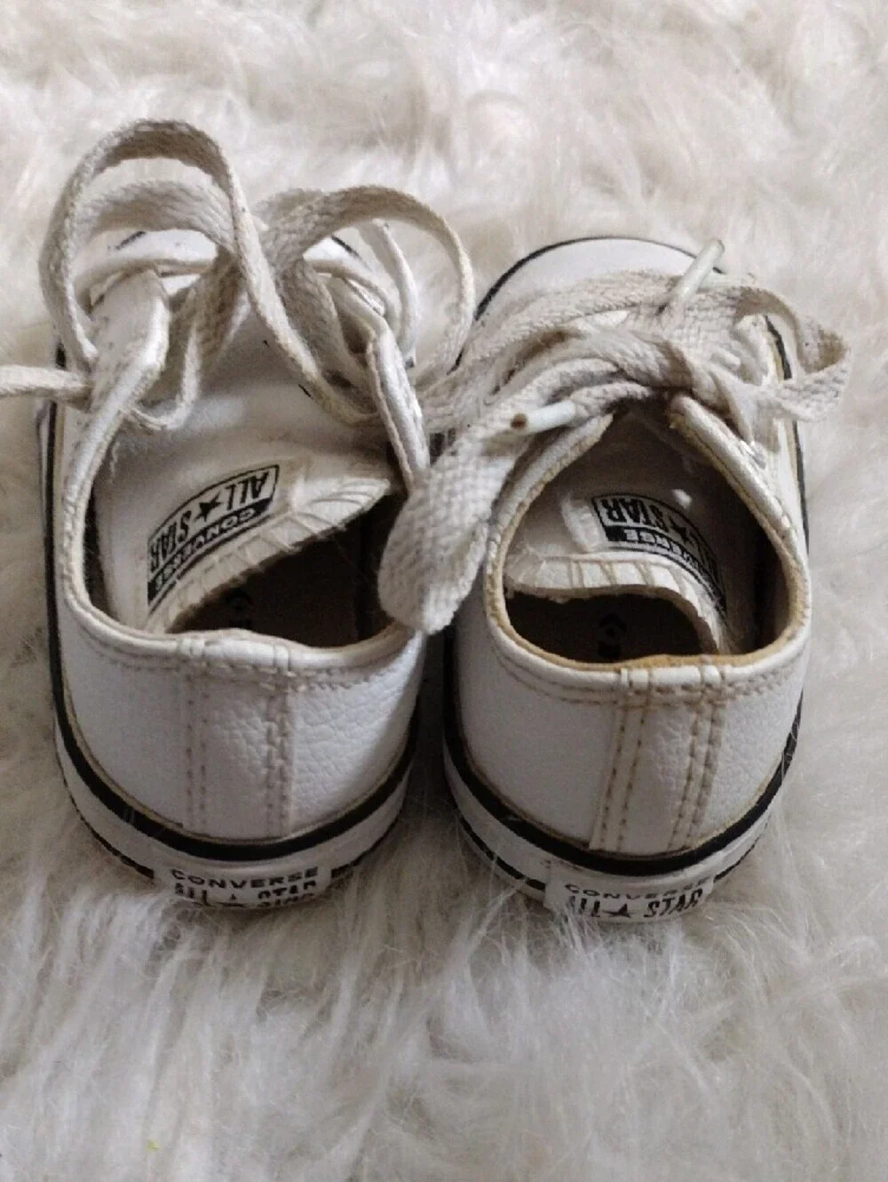 Converse Kids White Low-Top Sneakers with Black Trim